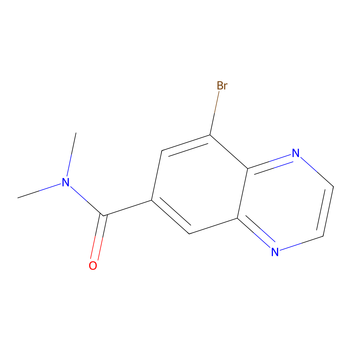 8-Bromo-N,N-dimethylquinoxaline-6-carboxamide molecular structure, CAS 1706459-26-8