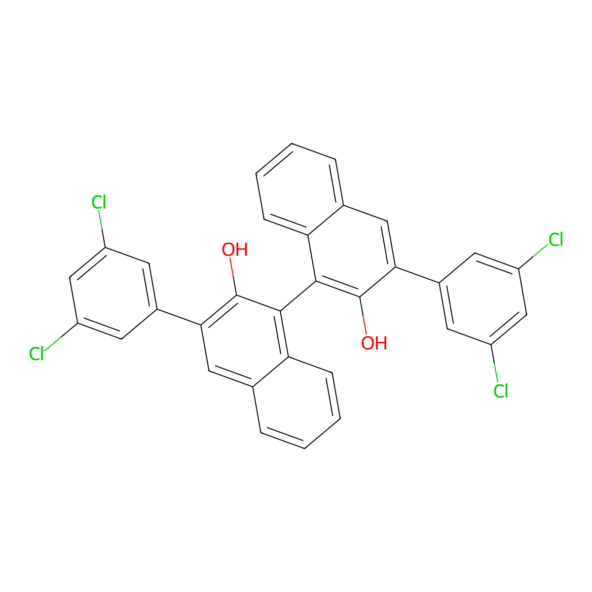 (R)-3,3'-Bis(3,5-dichlorophenyl)-[1,1'-binapthalene]-2,2'-diol molecular structure, CAS 1706459-29-1