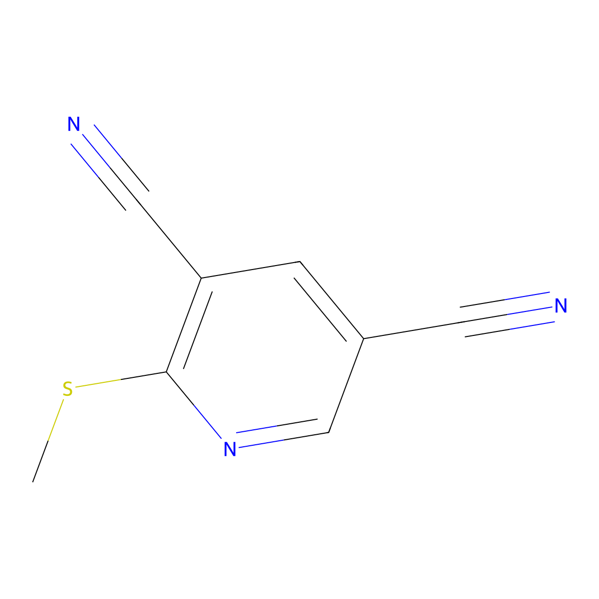 2-(Methylsulfanyl)pyridine-3,5-dicarbonitrile molecular structure, CAS 1706459-51-9