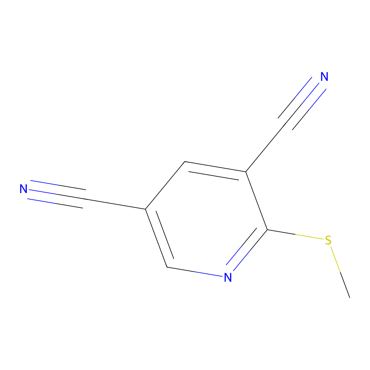 2-(Methylsulfanyl)pyridine-3,5-dicarbonitrile molecular structure, CAS 1706459-51-9