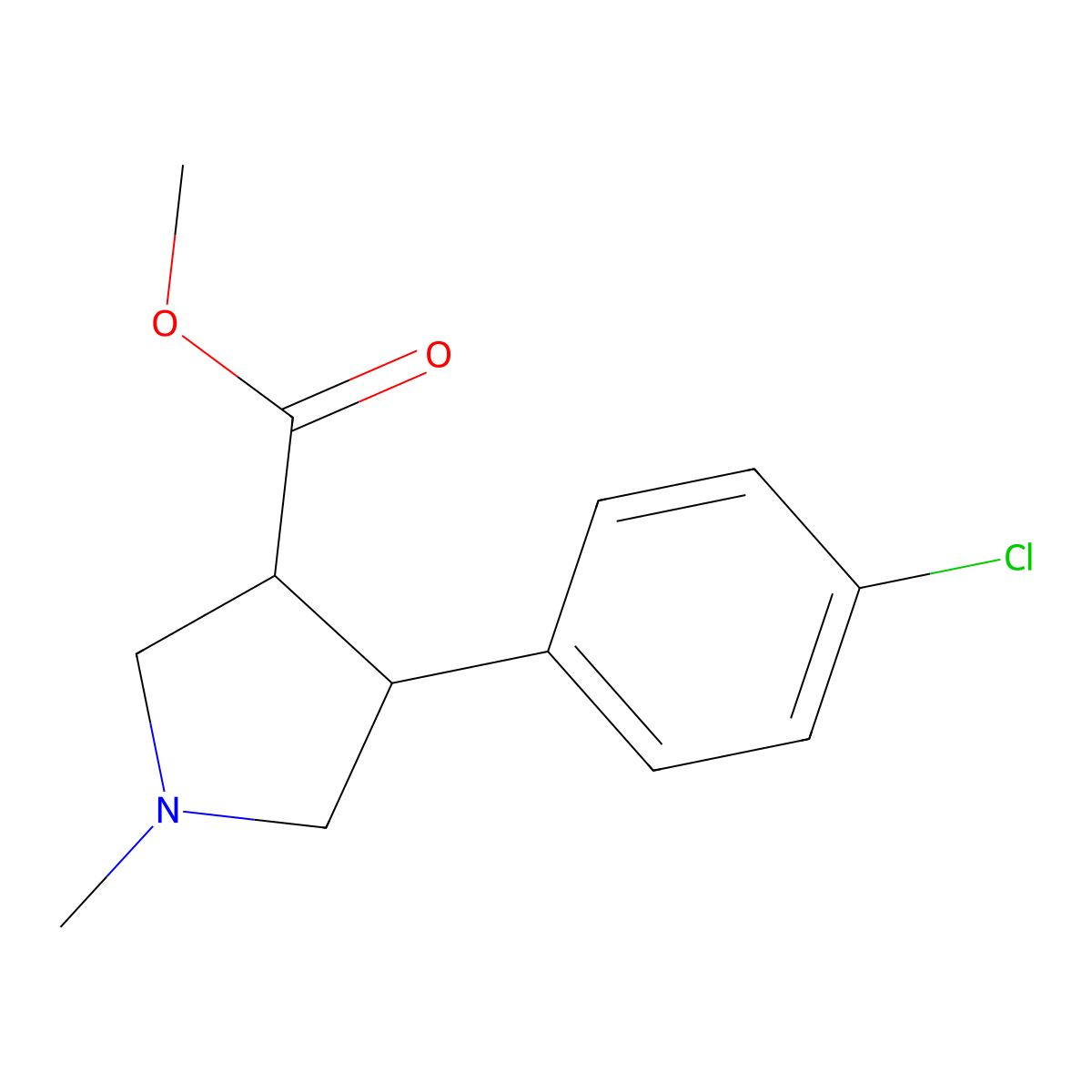 Methyl 4-(4-chlorophenyl)-1-methylpyrrolidine-3-carboxylate molecular structure, CAS 1706459-58-6