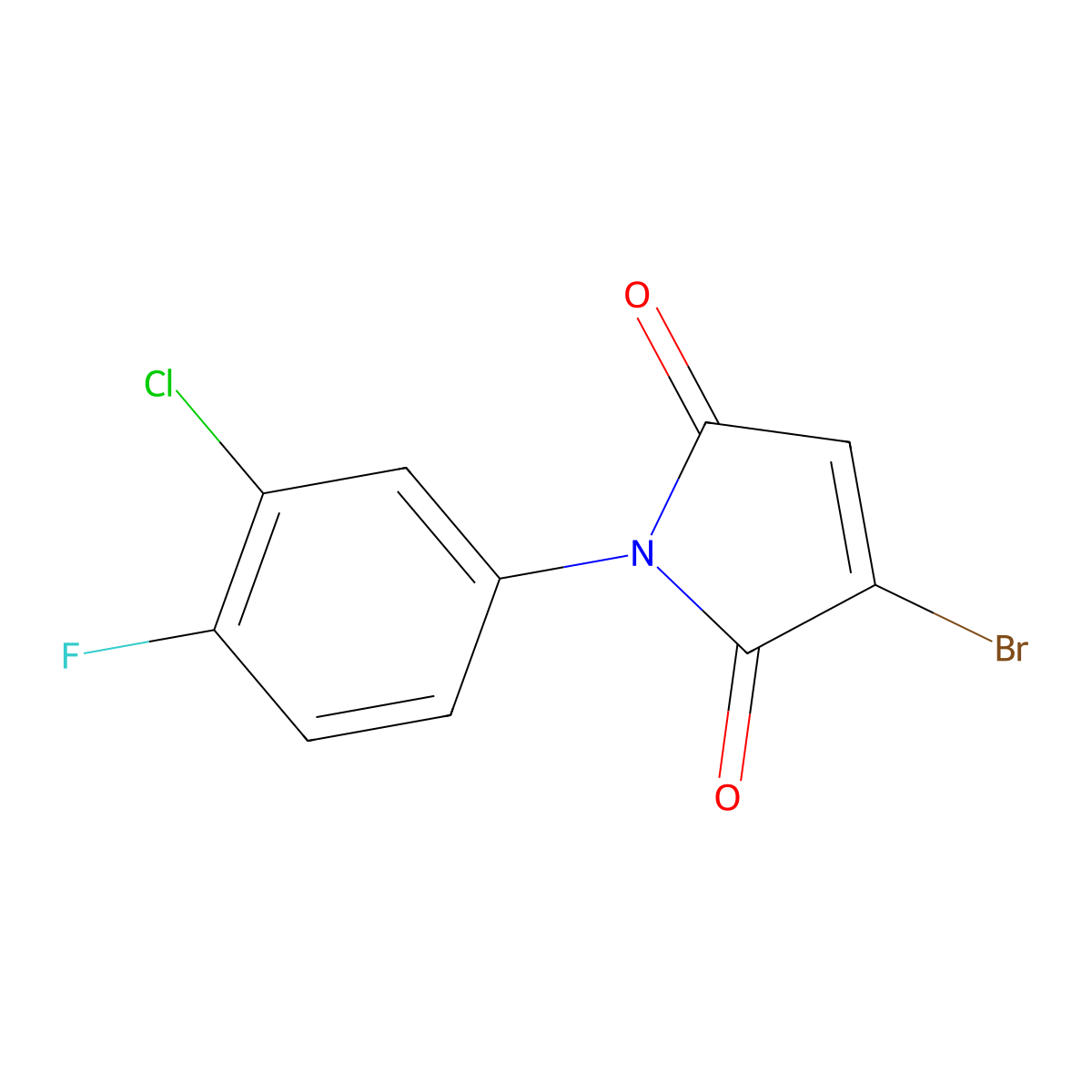 3-Bromo-1-(3-chloro-4-fluorophenyl)-1H-pyrrole-2,5-dione molecular structure, CAS 1706459-74-6