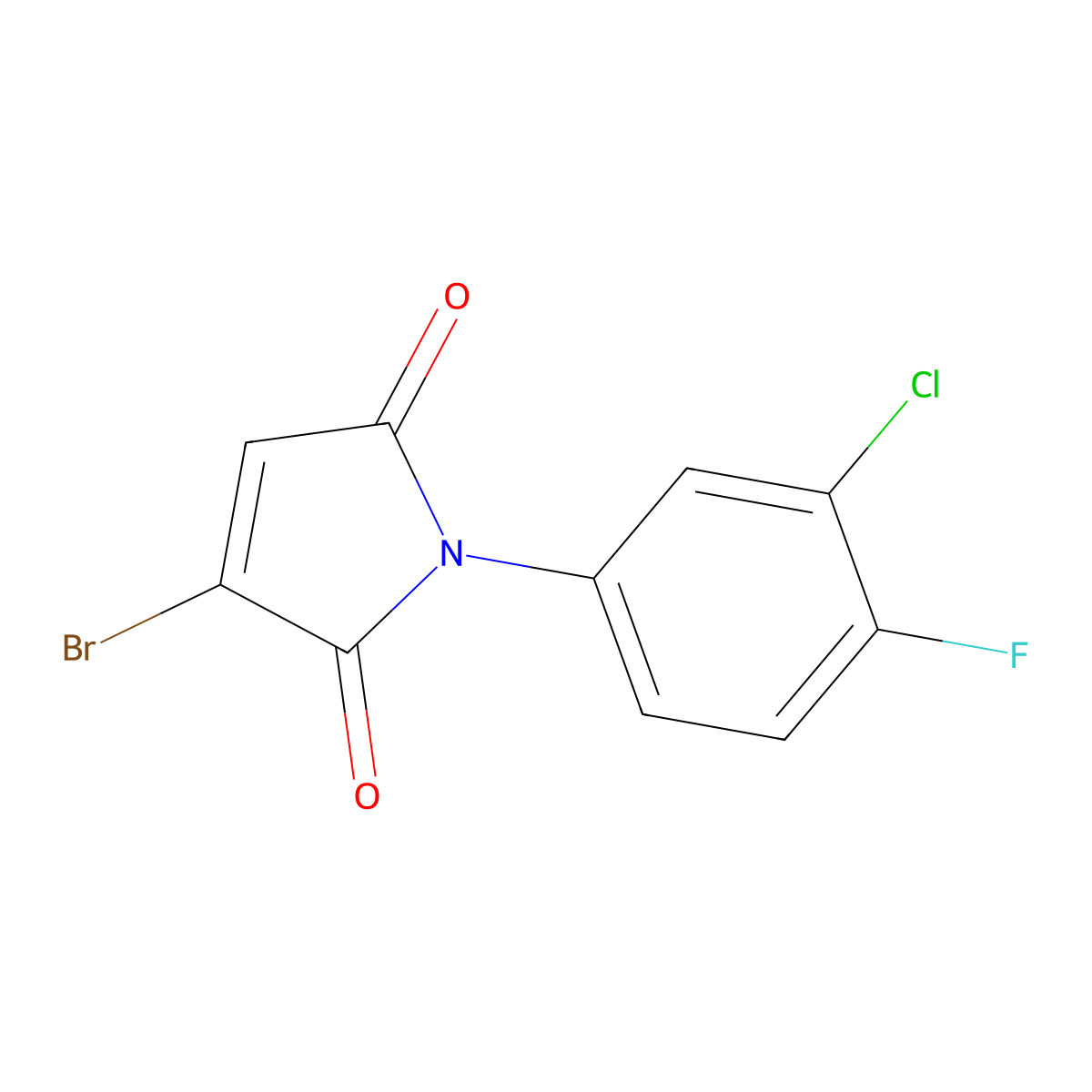 3-Bromo-1-(3-chloro-4-fluorophenyl)-1H-pyrrole-2,5-dione molecular structure, CAS 1706459-74-6