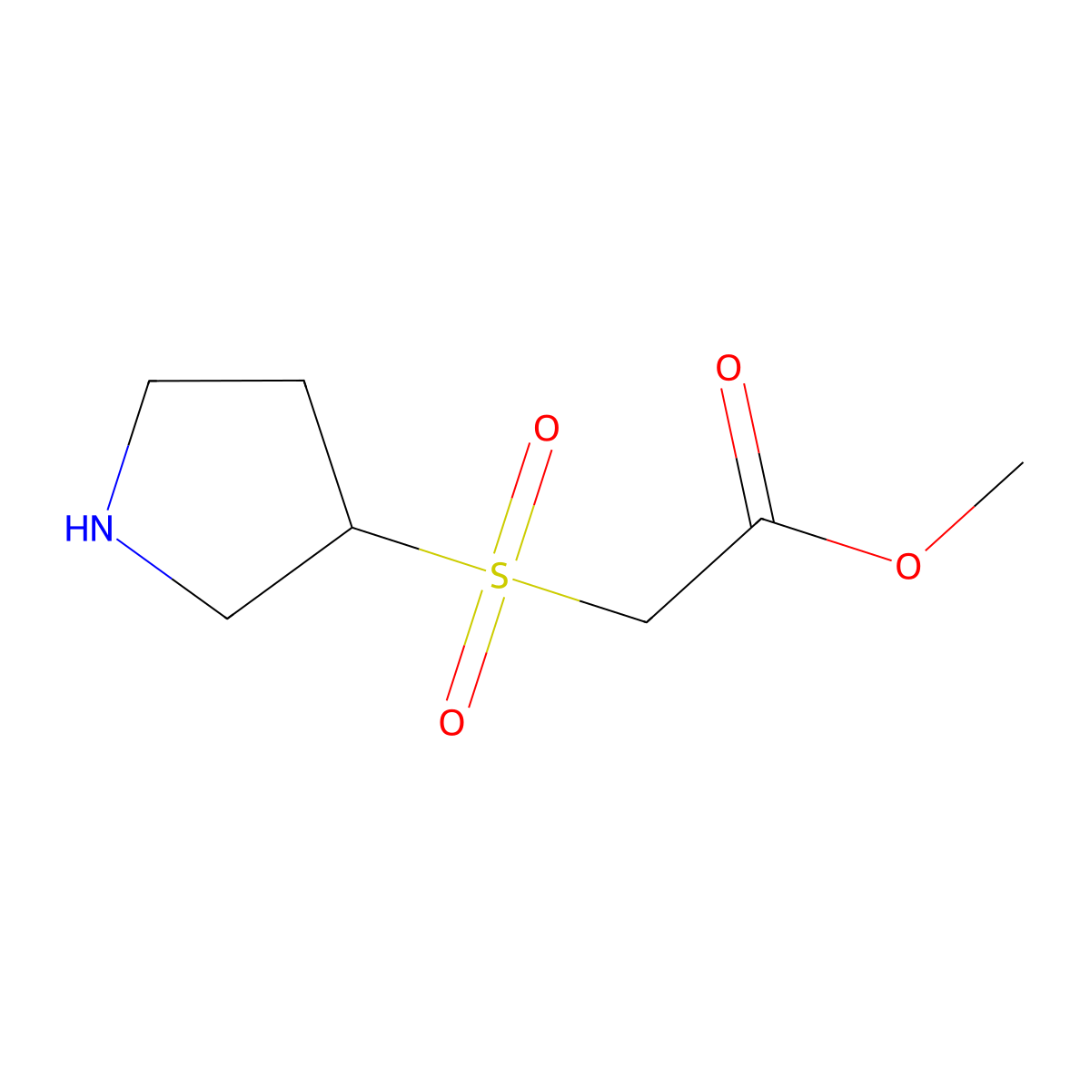 Methyl 2-(pyrrolidine-3-sulfonyl)acetate molecular structure, CAS 1706459-89-3