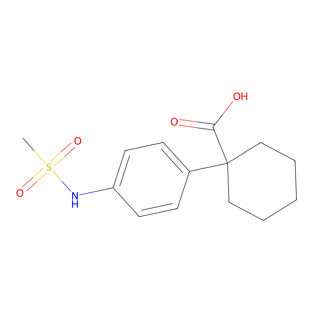 1-(4-Methanesulfonamidophenyl)cyclohexane-1-carboxylic acid molecular structure, CAS 1706460-12-9