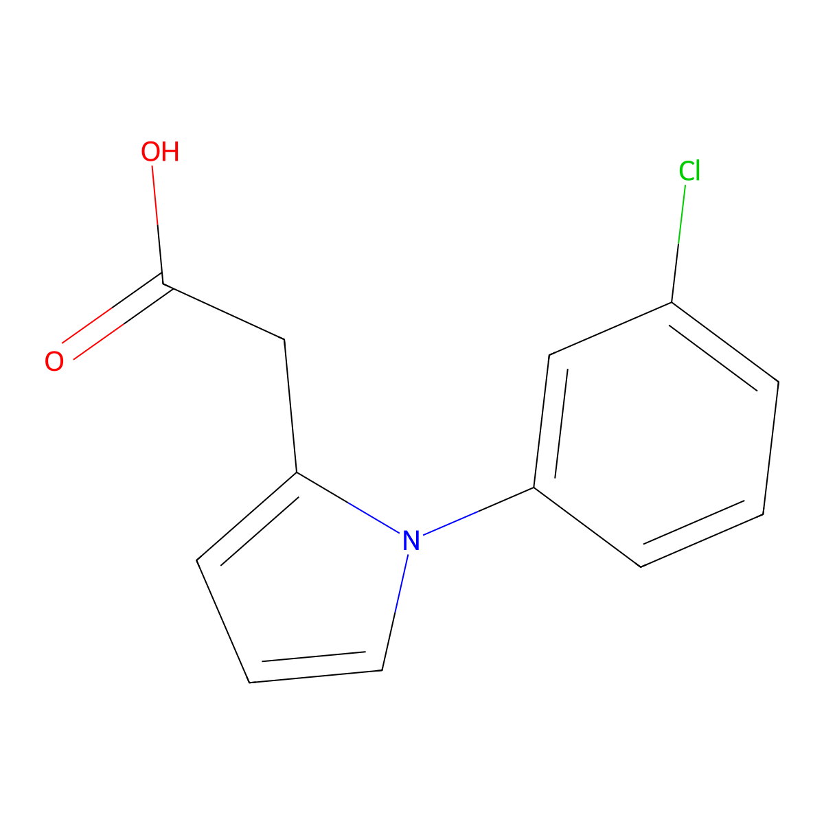 2-[1-(3-chlorophenyl)-1H-pyrrol-2-yl]acetic acid molecular structure, CAS 1706460-22-1