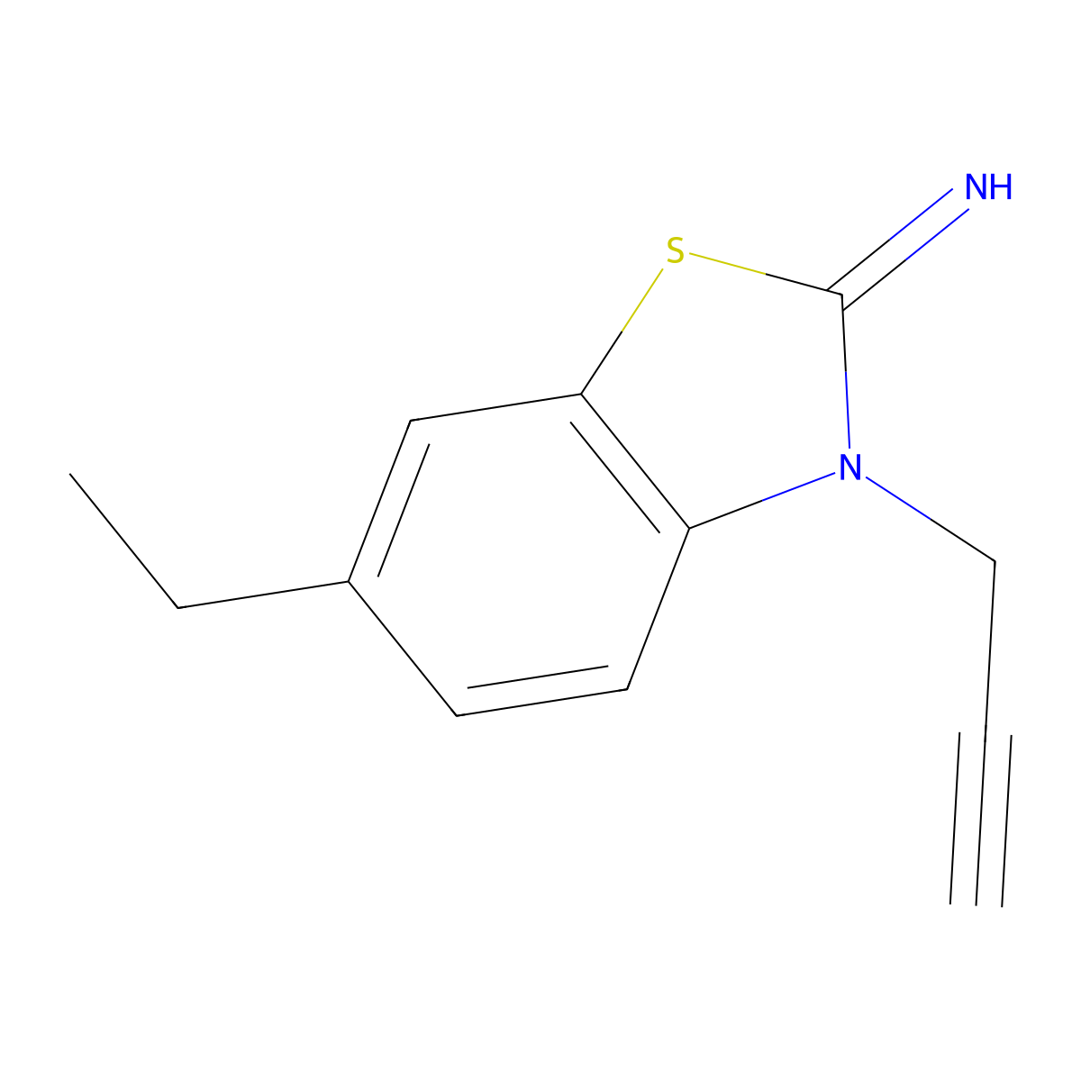 6-Ethyl-3-(prop-2-yn-1-yl)-2,3-dihydro-1,3-benzothiazol-2-imine molecular structure, CAS 1706460-28-7