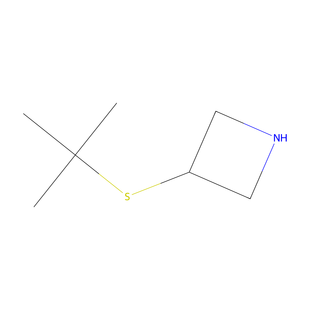 3-(Tert-butylsulfanyl)azetidine molecular structure, CAS 1706460-32-3