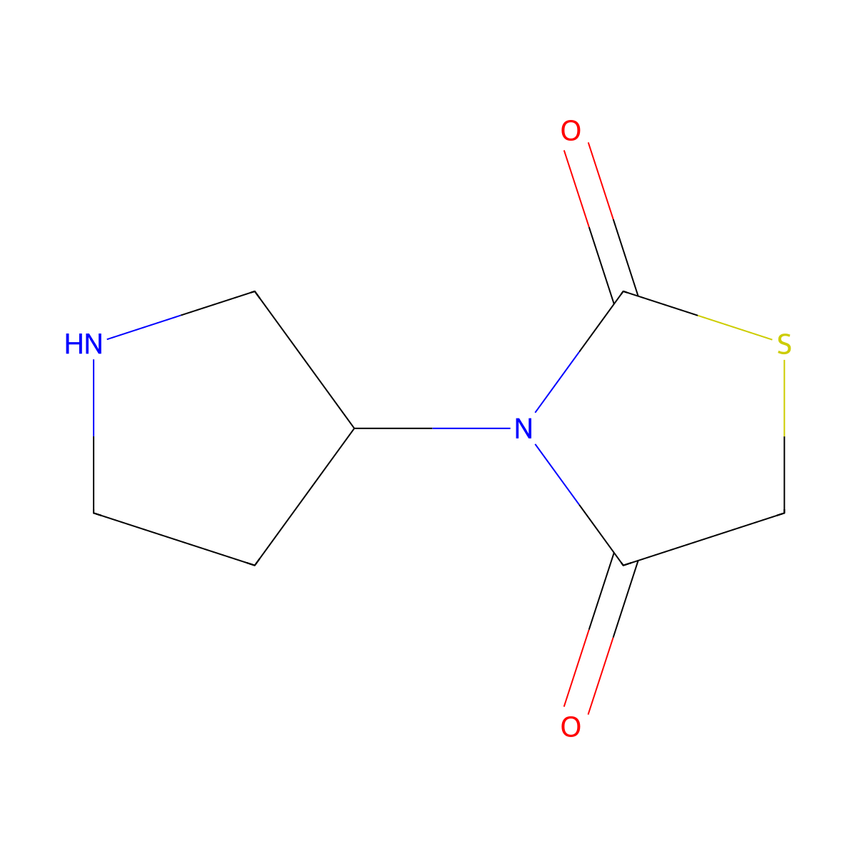 3-(Pyrrolidin-3-yl)-1,3-thiazolidine-2,4-dione molecular structure, CAS 1706460-40-3