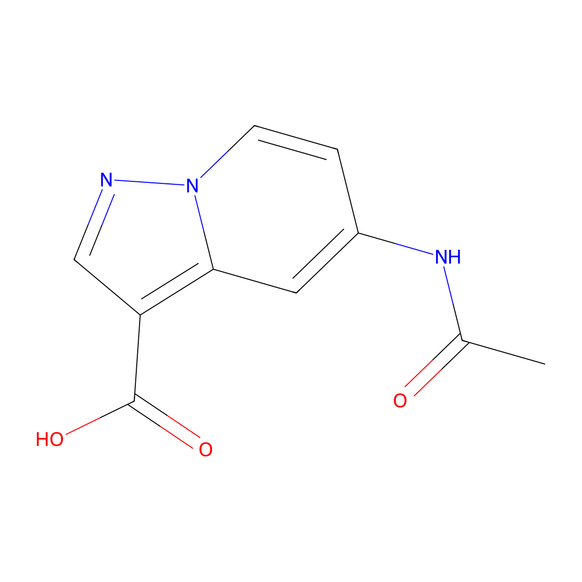 5-Acetamidopyrazolo[1,5-a]pyridine-3-carboxylic acid molecular structure, CAS 1706460-51-6