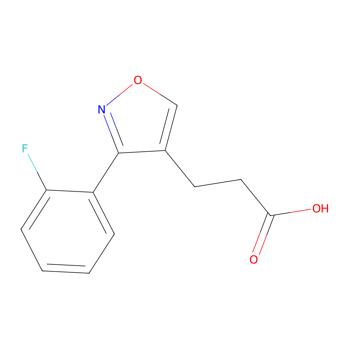 3-[3-(2-Fluorophenyl)-1,2-oxazol-4-yl]propanoic acid molecular structure, CAS 1706460-60-7