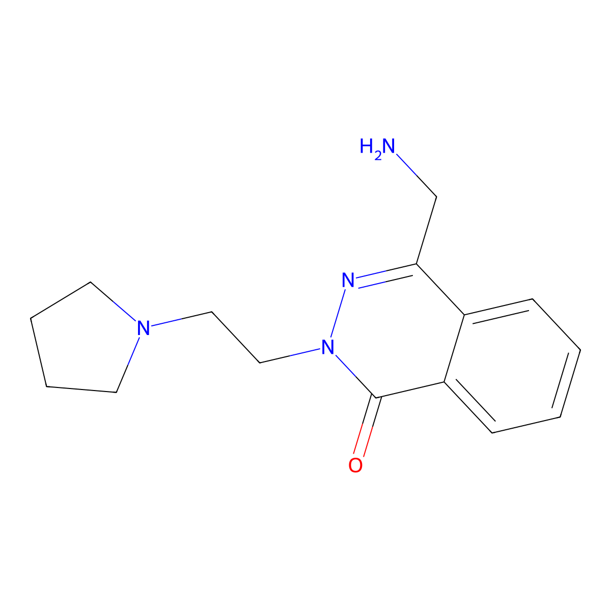 4-(Aminomethyl)-2-[2-(pyrrolidin-1-yl)ethyl]-1,2-dihydrophthalazin-1-one molecular structure, CAS 1706460-76-5