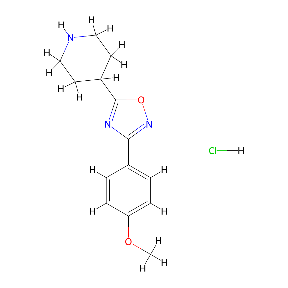 4-[3-(4-Methoxyphenyl)-1,2,4-oxadiazol-5-yl]piperidine hydrochloride molecular structure, CAS 1706460-91-4