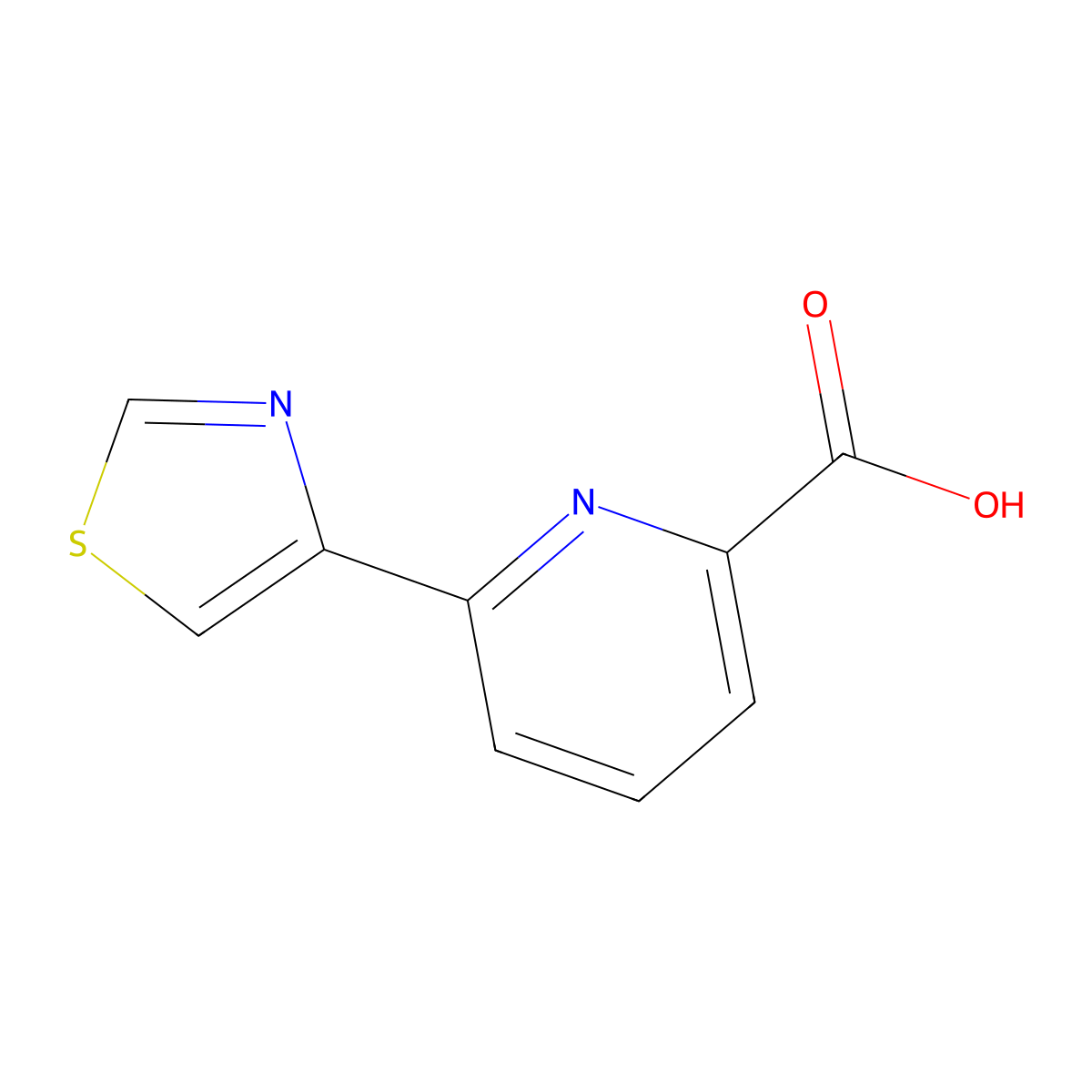 6-(1,3-Thiazol-4-yl)pyridine-2-carboxylic acid molecular structure, CAS 1706460-99-2