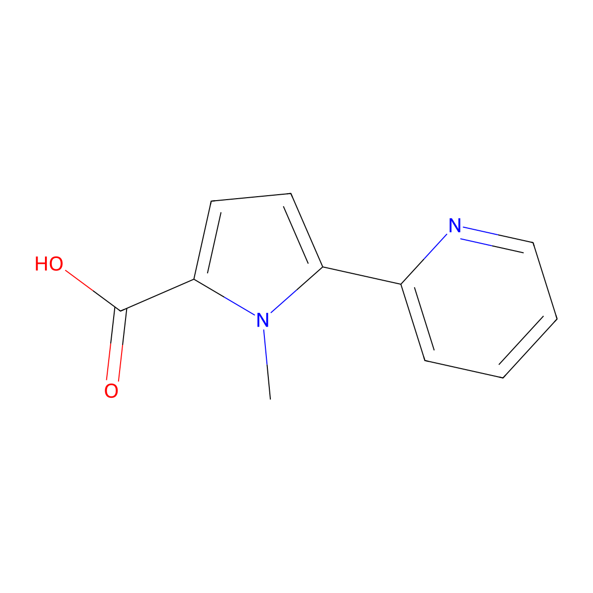 1-methyl-5-(pyridin-2-yl)-1H-pyrrole-2-carboxylic acid molecular structure, CAS 1706461-03-1