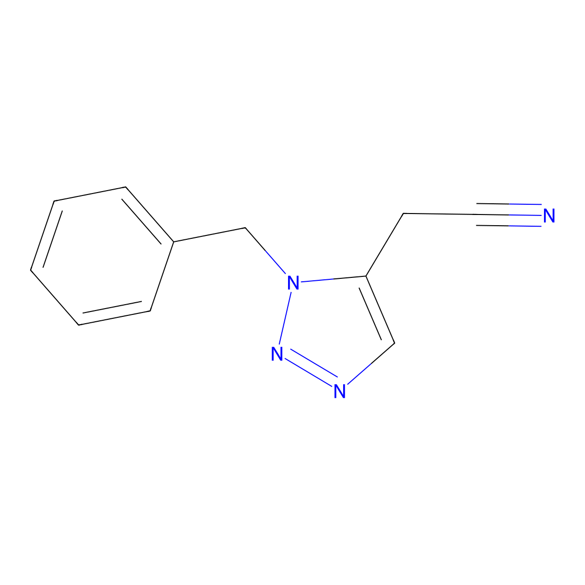 2-(1-benzyl-1H-1,2,3-triazol-5-yl)acetonitrile molecular structure, CAS 1706461-14-4