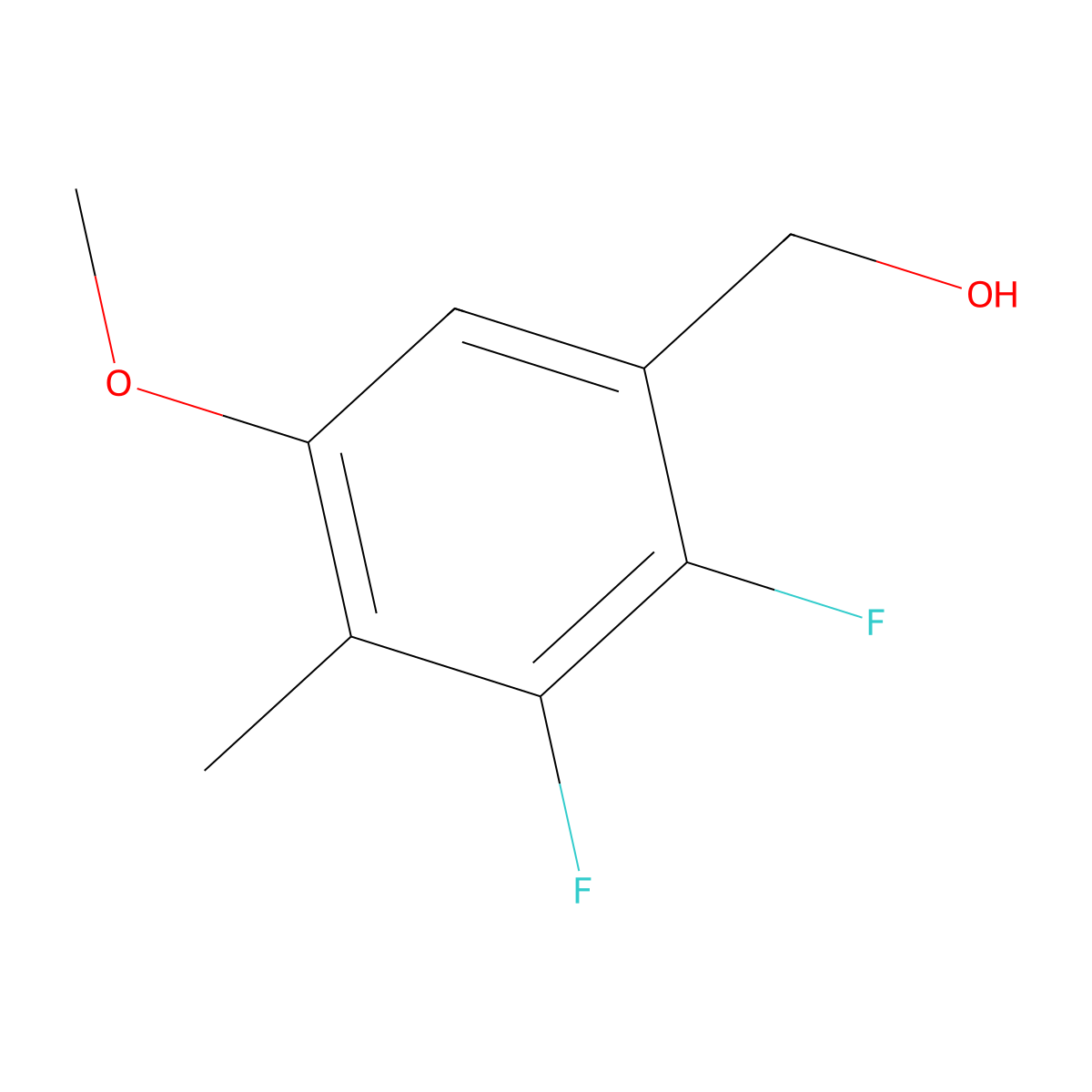 2,3-Difluoro-5-methoxy-4-methylbenzyl alcohol molecular structure, CAS 1706461-15-5