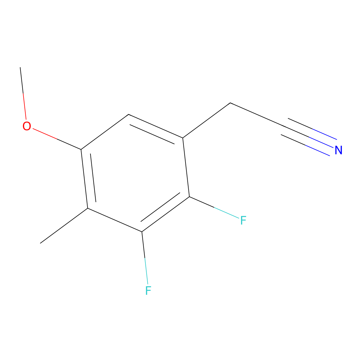 2,3-Difluoro-5-methoxy-4-methylphenylacetonitrile molecular structure, CAS 1706461-19-9
