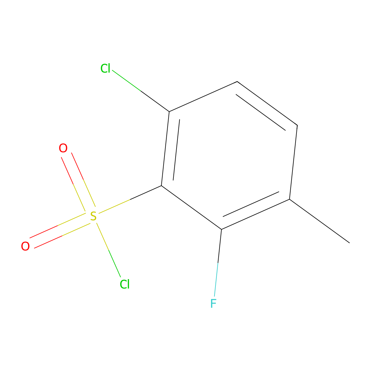 6-Chloro-2-fluoro-3-methylbenzenesulfonyl chloride molecular structure, CAS 1706461-23-5