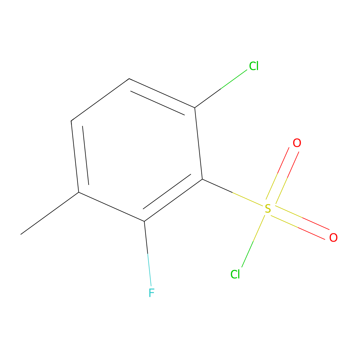 6-Chloro-2-fluoro-3-methylbenzenesulfonyl chloride molecular structure, CAS 1706461-23-5