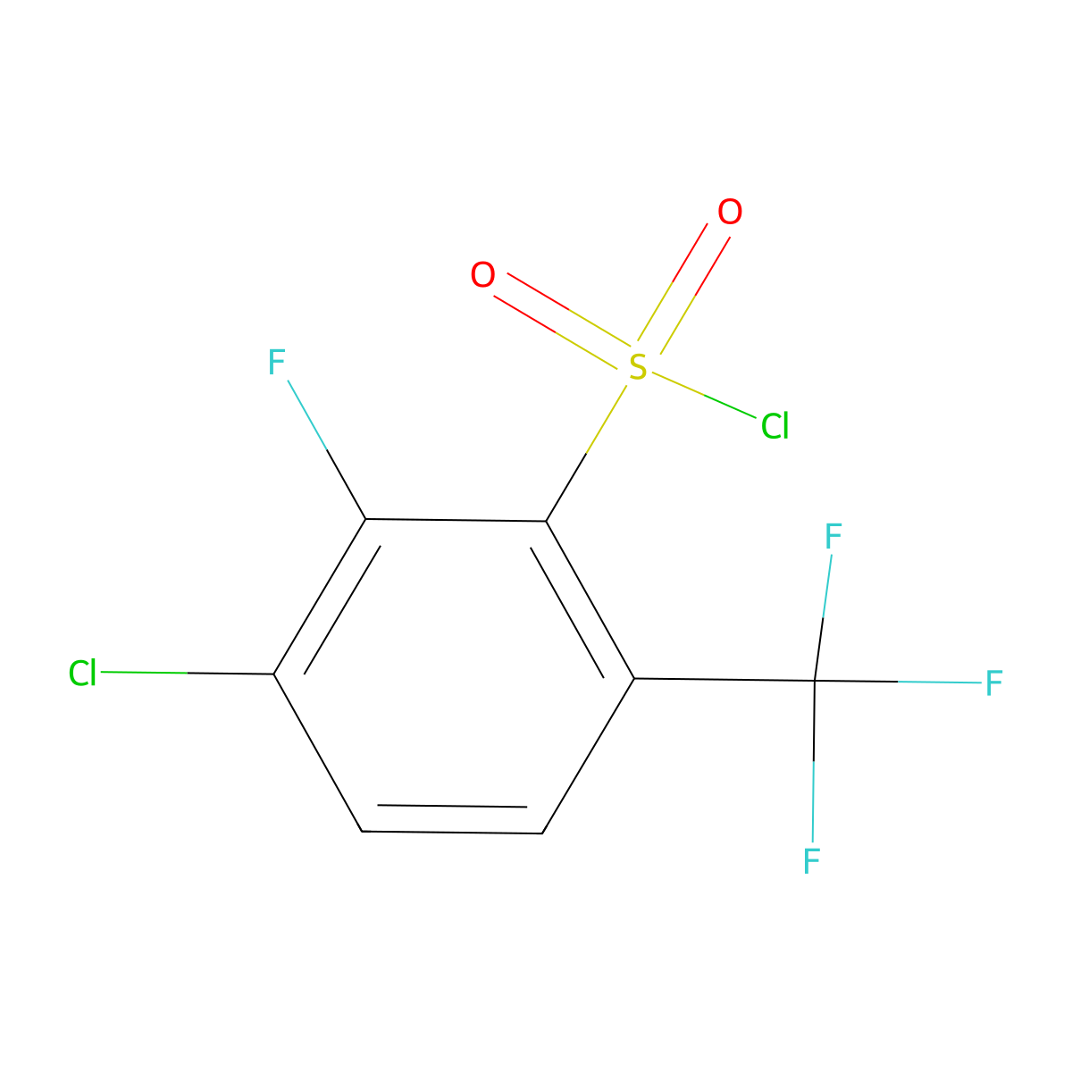 3-Chloro-2-fluoro-6-(trifluoromethyl)benzenesulfonyl chloride molecular structure, CAS 1706461-25-7