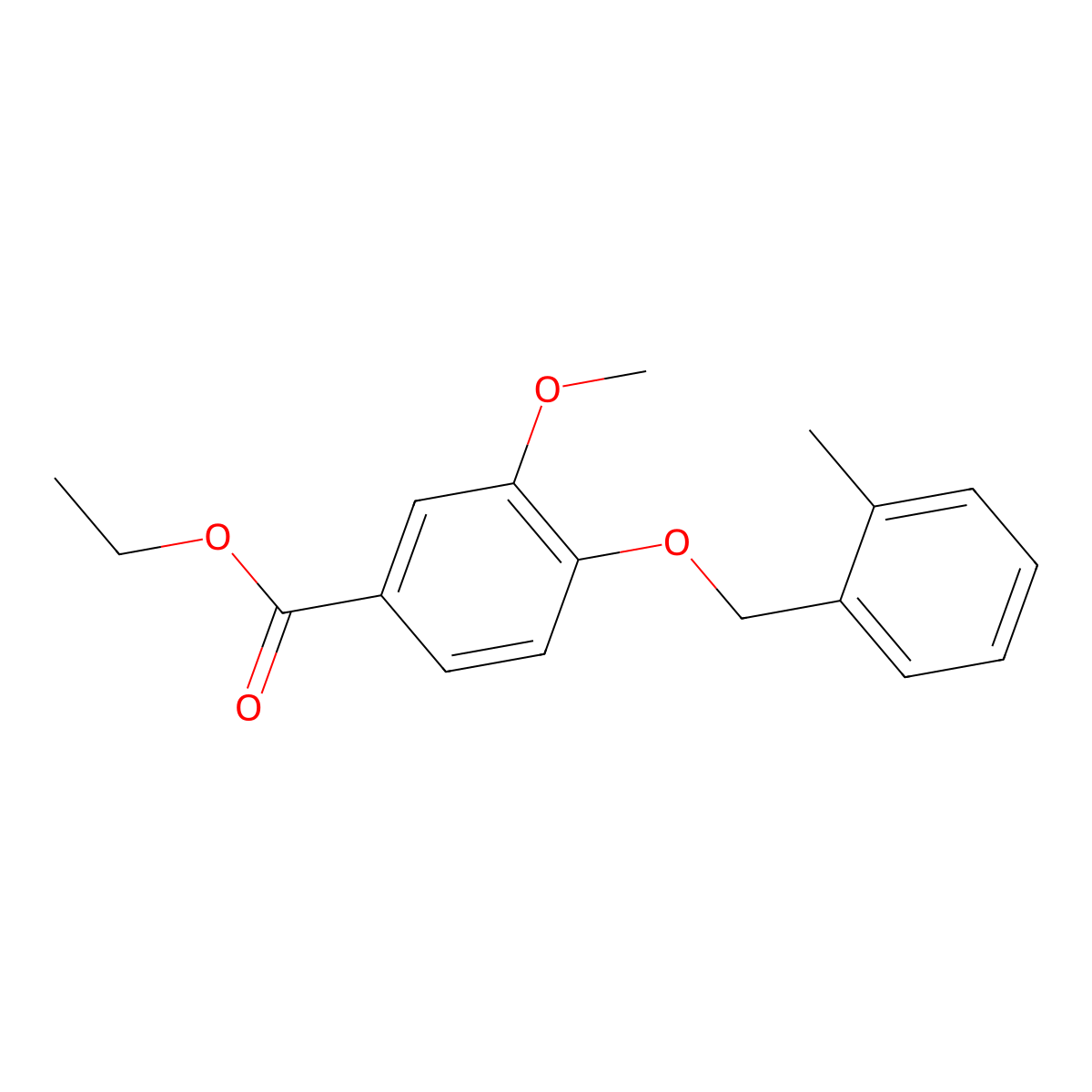 Ethyl 3-methoxy-4-((2-methylbenzyl)oxy)benzoate molecular structure, CAS 1706461-56-4