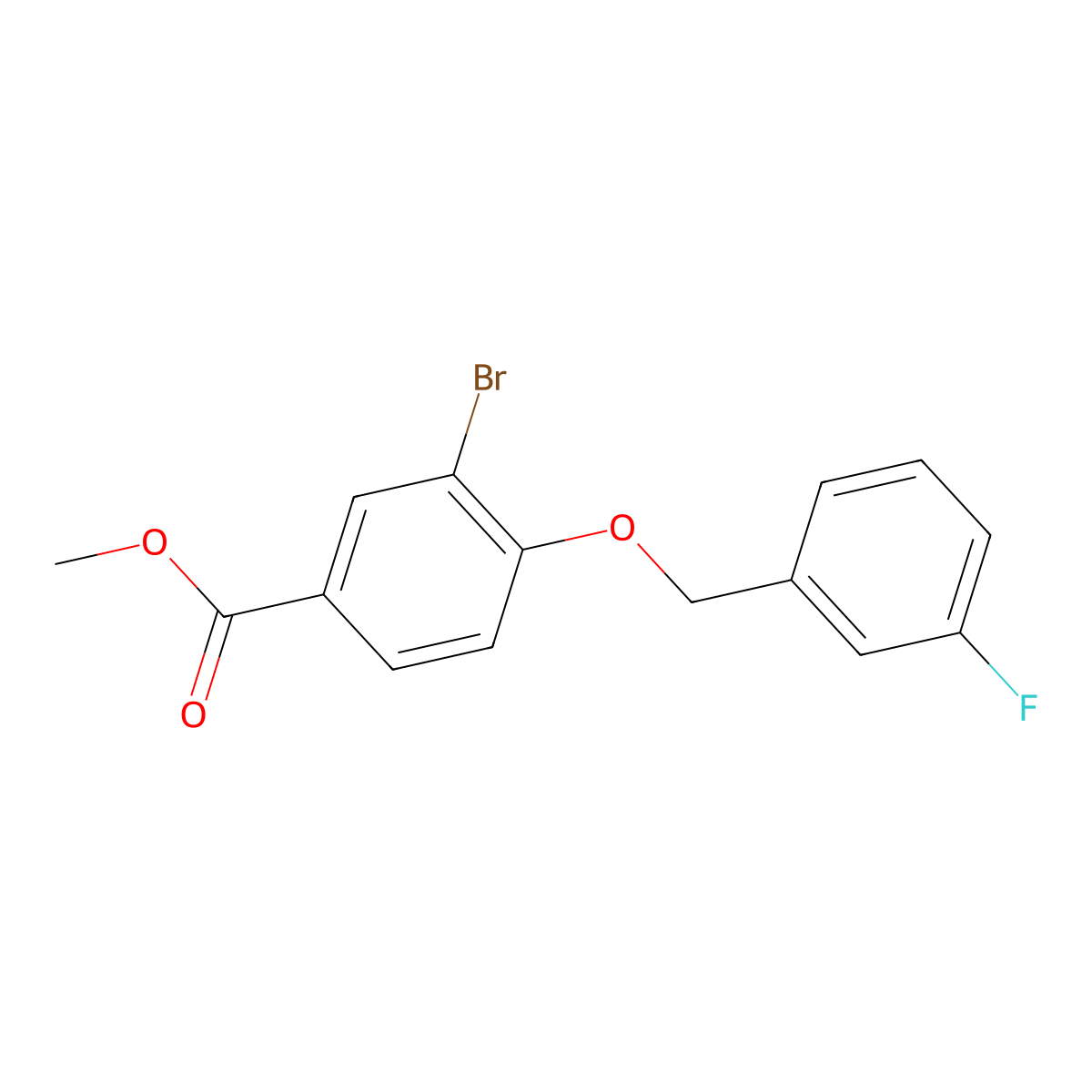 Methyl 3-bromo-4-[(3-fluorobenzyl)oxy]benzoate molecular structure, CAS 1706461-58-6