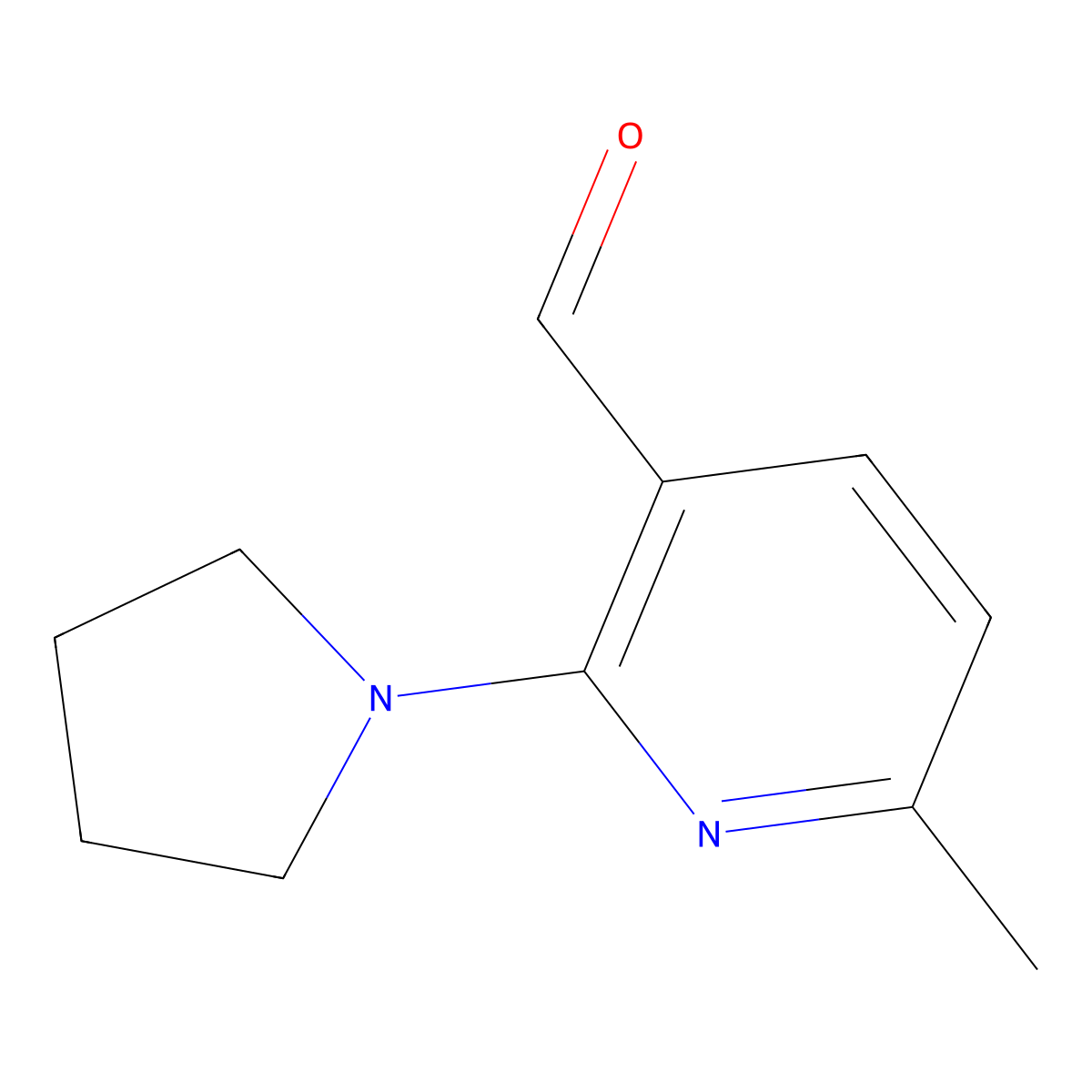 6-Methyl-2-(pyrrolidin-1-yl)nicotinaldehyde molecular structure, CAS 1706461-86-0