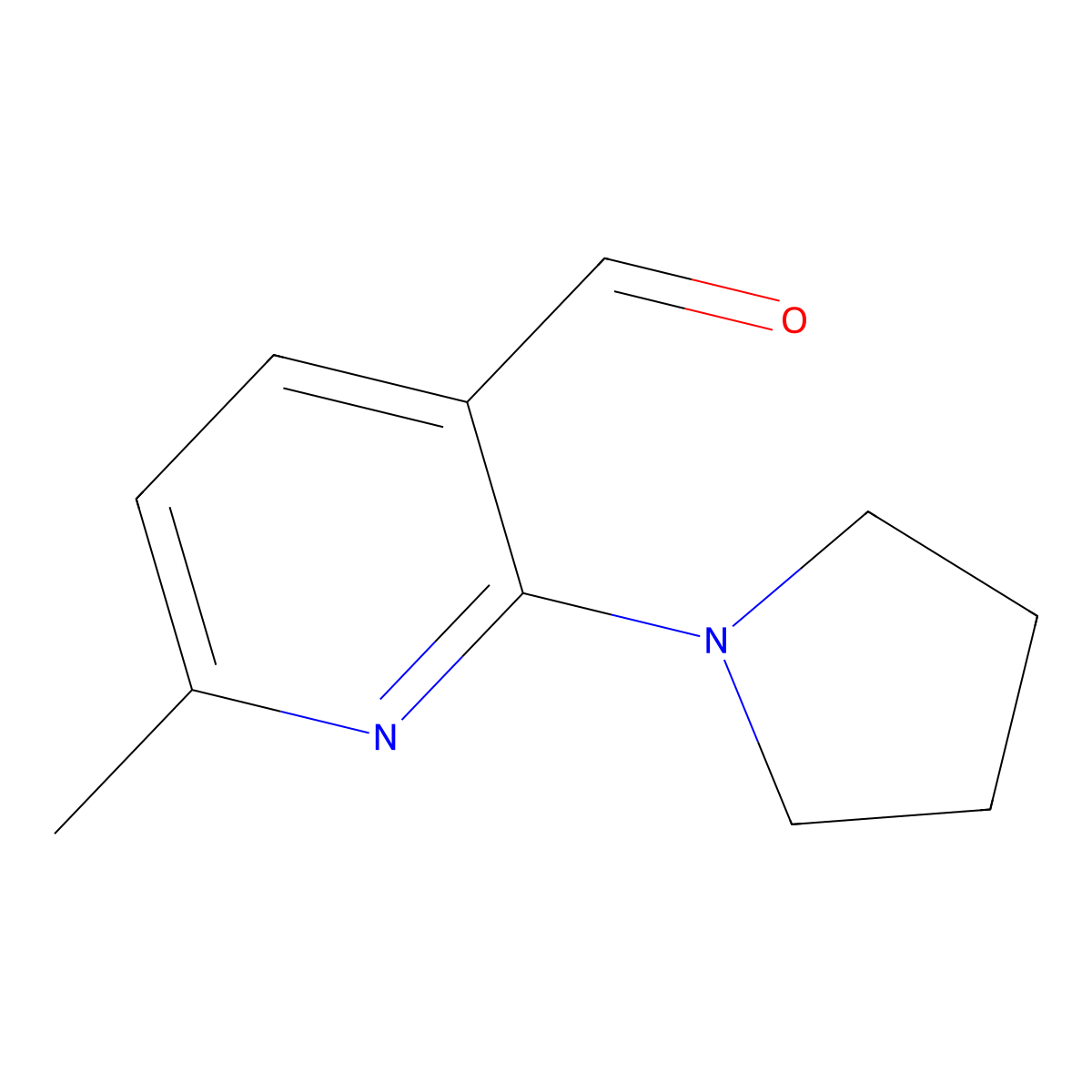 6-Methyl-2-(pyrrolidin-1-yl)nicotinaldehyde molecular structure, CAS 1706461-86-0