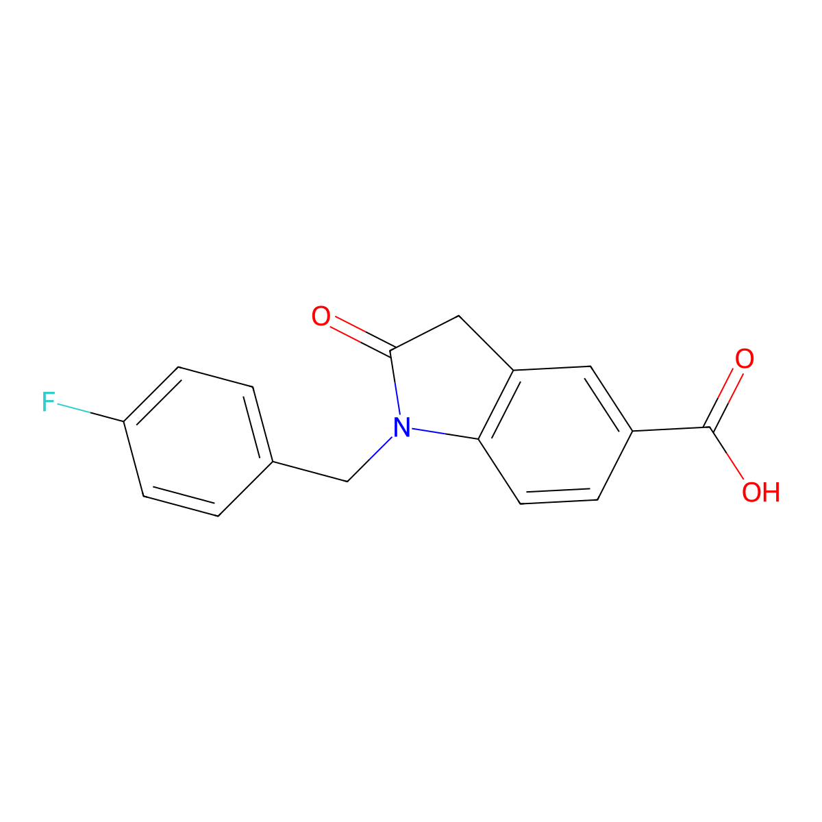 1-(4-Fluorobenzyl)-2-oxo-5-indolinecarboxylic acid molecular structure, CAS 1706461-88-2