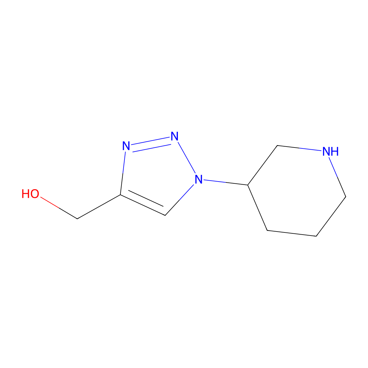 [1-(piperidin-3-yl)-1H-1,2,3-triazol-4-yl]methanol molecular structure, CAS 1706462-12-5