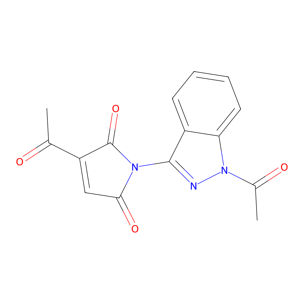 3-acetyl-1-(1-acetyl-1H-indazol-3-yl)-1H-pyrrole-2,5-dione molecular structure, CAS 1706462-17-0