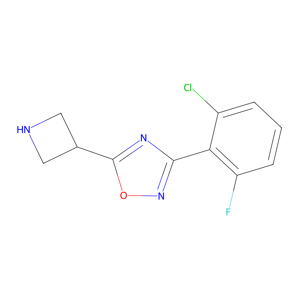 5-(Azetidin-3-yl)-3-(2-chloro-6-fluorophenyl)-1,2,4-oxadiazole molecular structure, CAS 1706462-19-2
