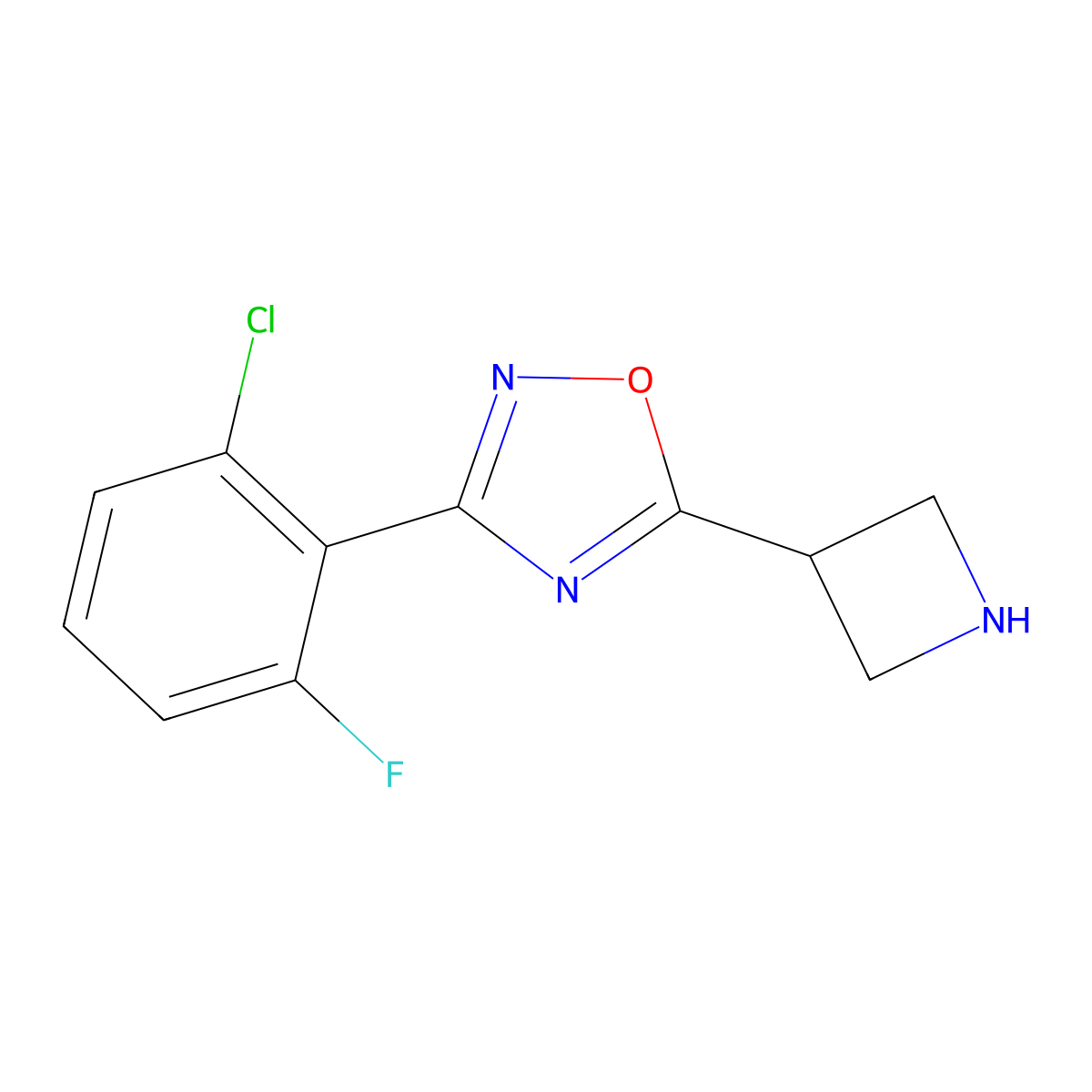 5-(Azetidin-3-yl)-3-(2-chloro-6-fluorophenyl)-1,2,4-oxadiazole molecular structure, CAS 1706462-19-2