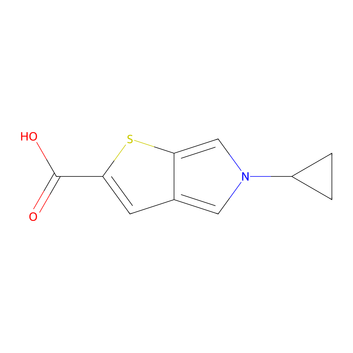 5-cyclopropyl-5H-thieno[2,3-c]pyrrole-2-carboxylic acid molecular structure, CAS 1706462-27-2