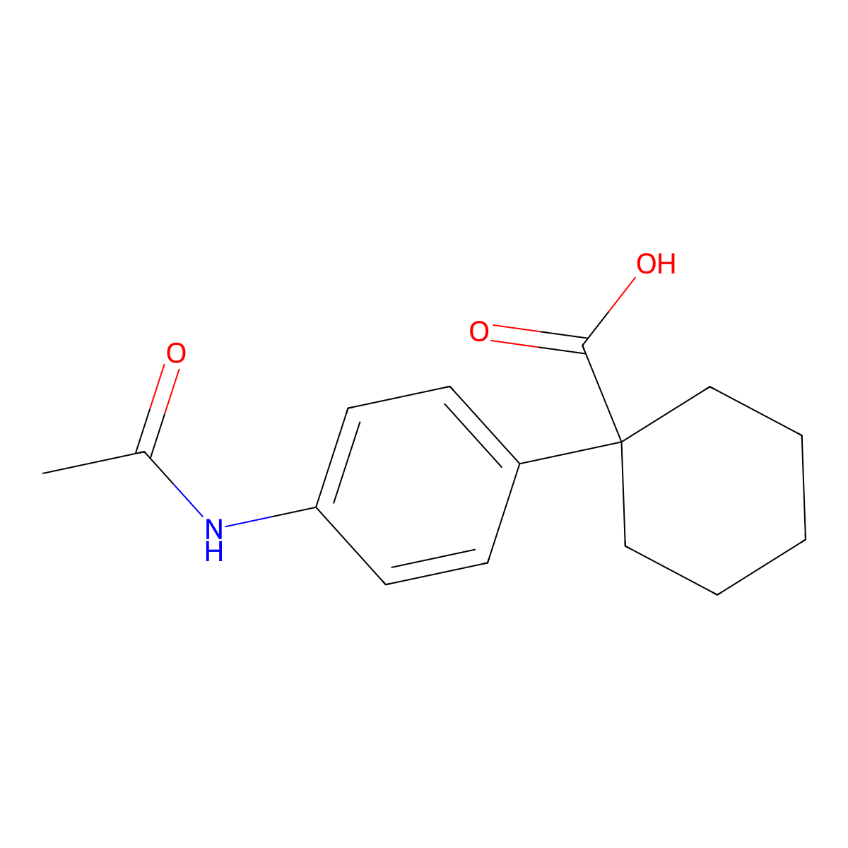 1-(4-Acetamidophenyl)cyclohexane-1-carboxylic acid molecular structure, CAS 1706462-42-1
