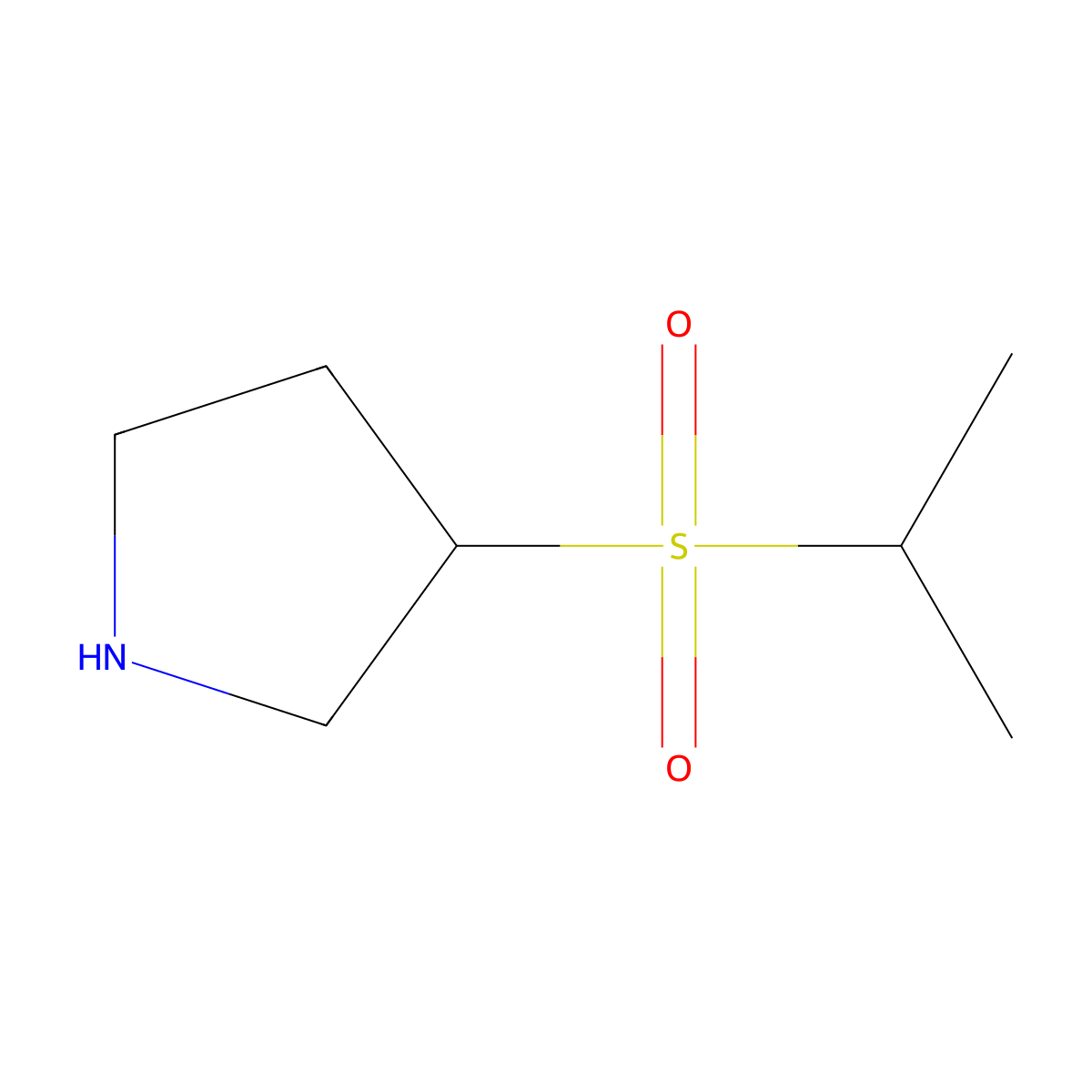 3-(Propane-2-sulfonyl)pyrrolidine molecular structure, CAS 1706462-58-9