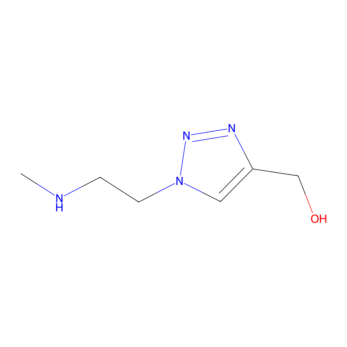 {1-[2-(methylamino)ethyl]-1H-1,2,3-triazol-4-yl}methanol molecular structure, CAS 1706462-67-0