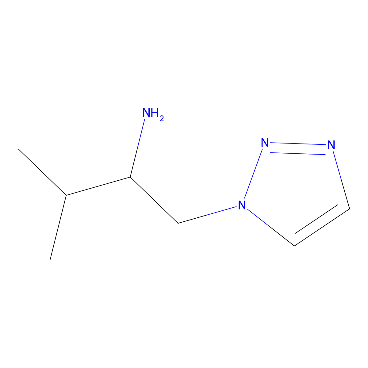 3-Methyl-1-(1H-1,2,3-triazol-1-yl)butan-2-amine molecular structure, CAS 1706462-81-8
