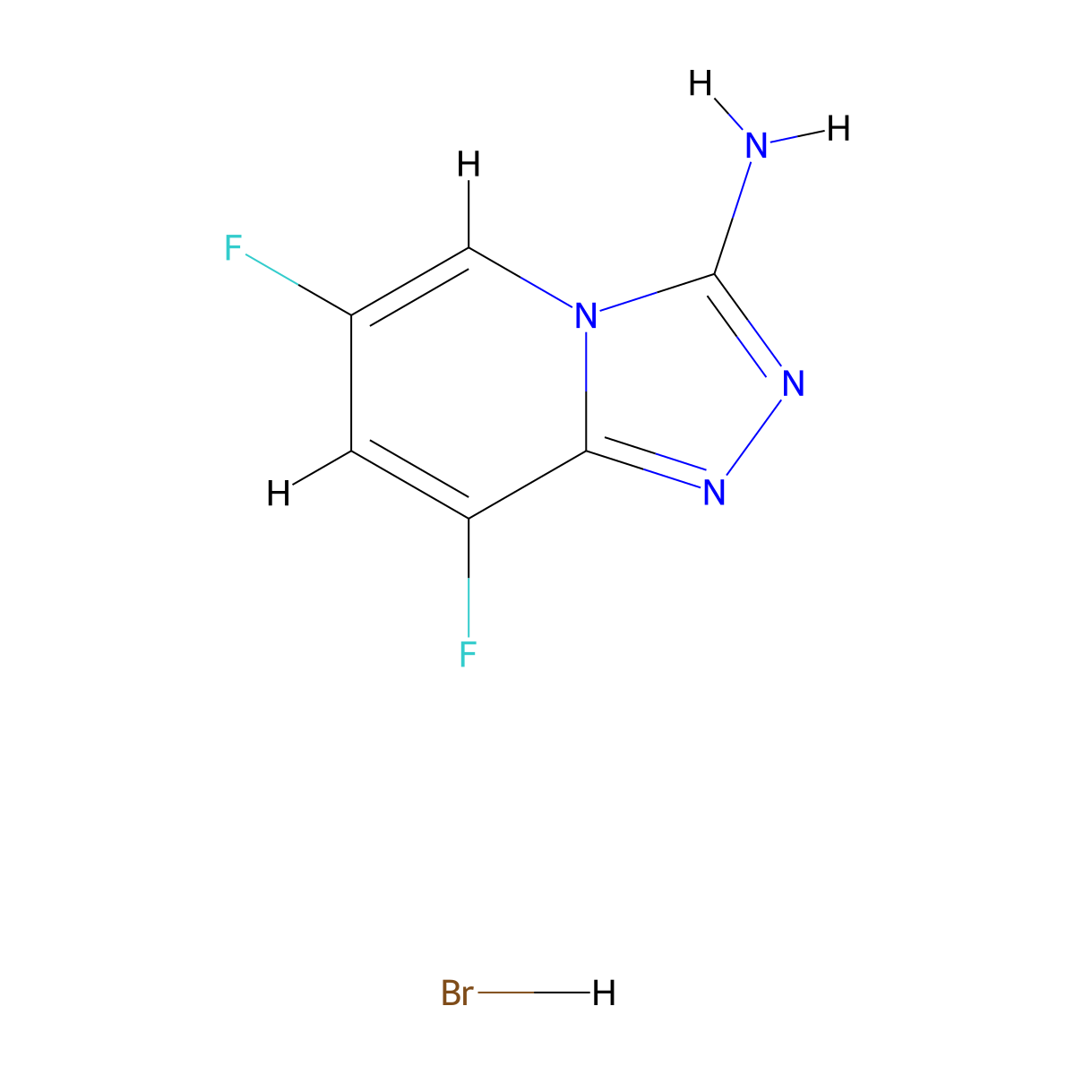 6,8-Difluoro-[1,2,4]triazolo[4,3-a]pyridin-3-amine hydrobromide molecular structure, CAS 1706463-05-9