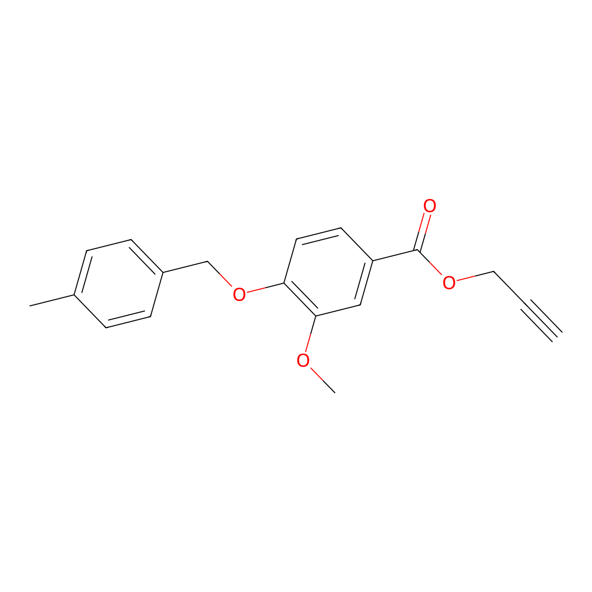 Prop-2-yn-1-yl 3-methoxy-4-((4-methylbenzyl)oxy)benzoate molecular structure, CAS 1706463-06-0