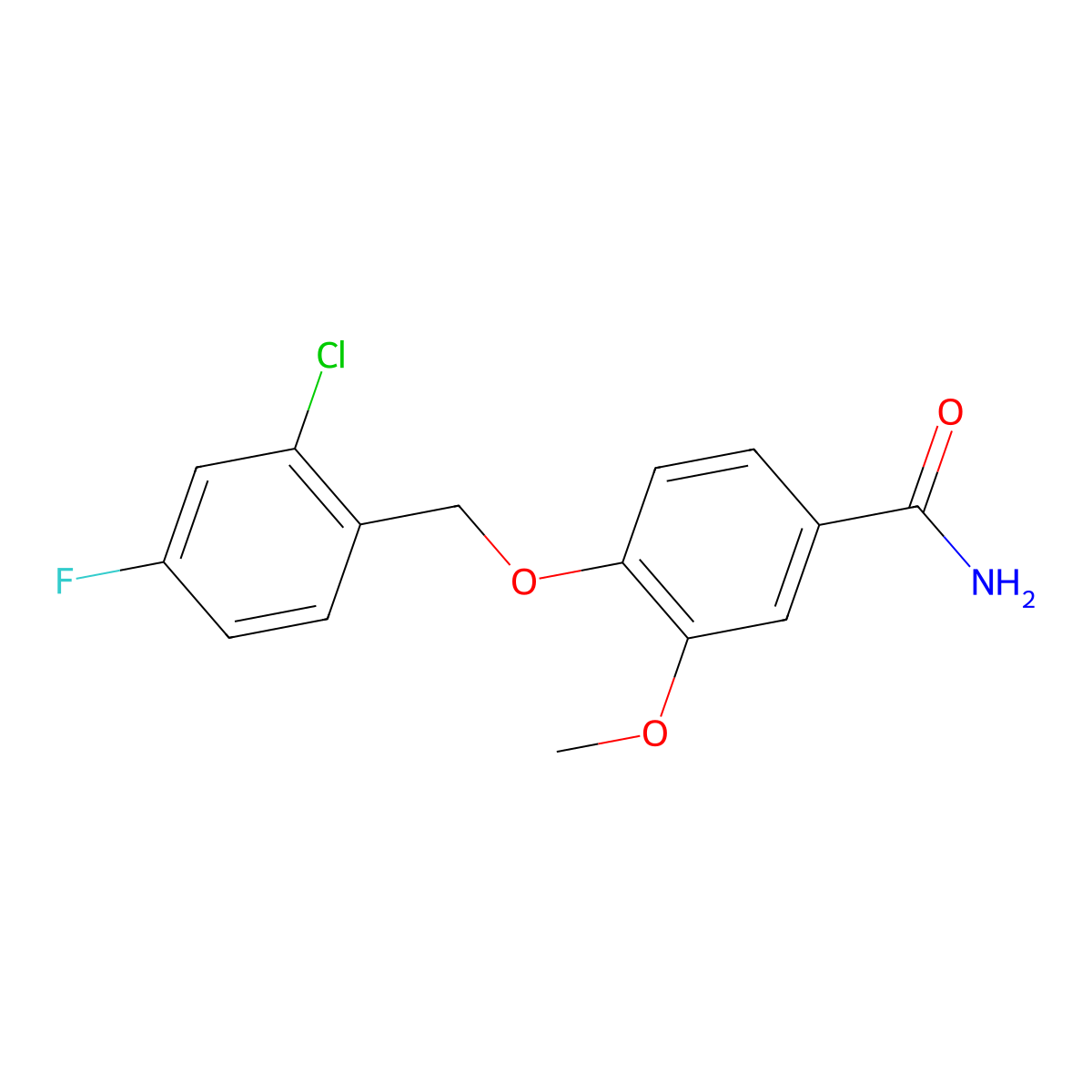 4-[(2-Chloro-4-fluorobenzyl)oxy]-3-methoxybenzamide molecular structure, CAS 1706463-09-3