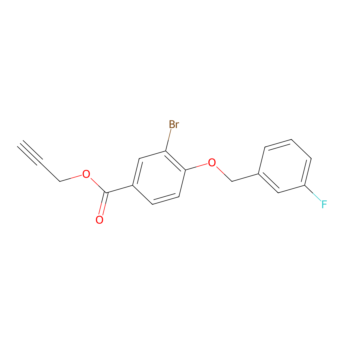 2-Propyn-1-yl 3-bromo-4-[(3-fluorophenyl)methoxy]benzoate molecular structure, CAS 1706463-12-8