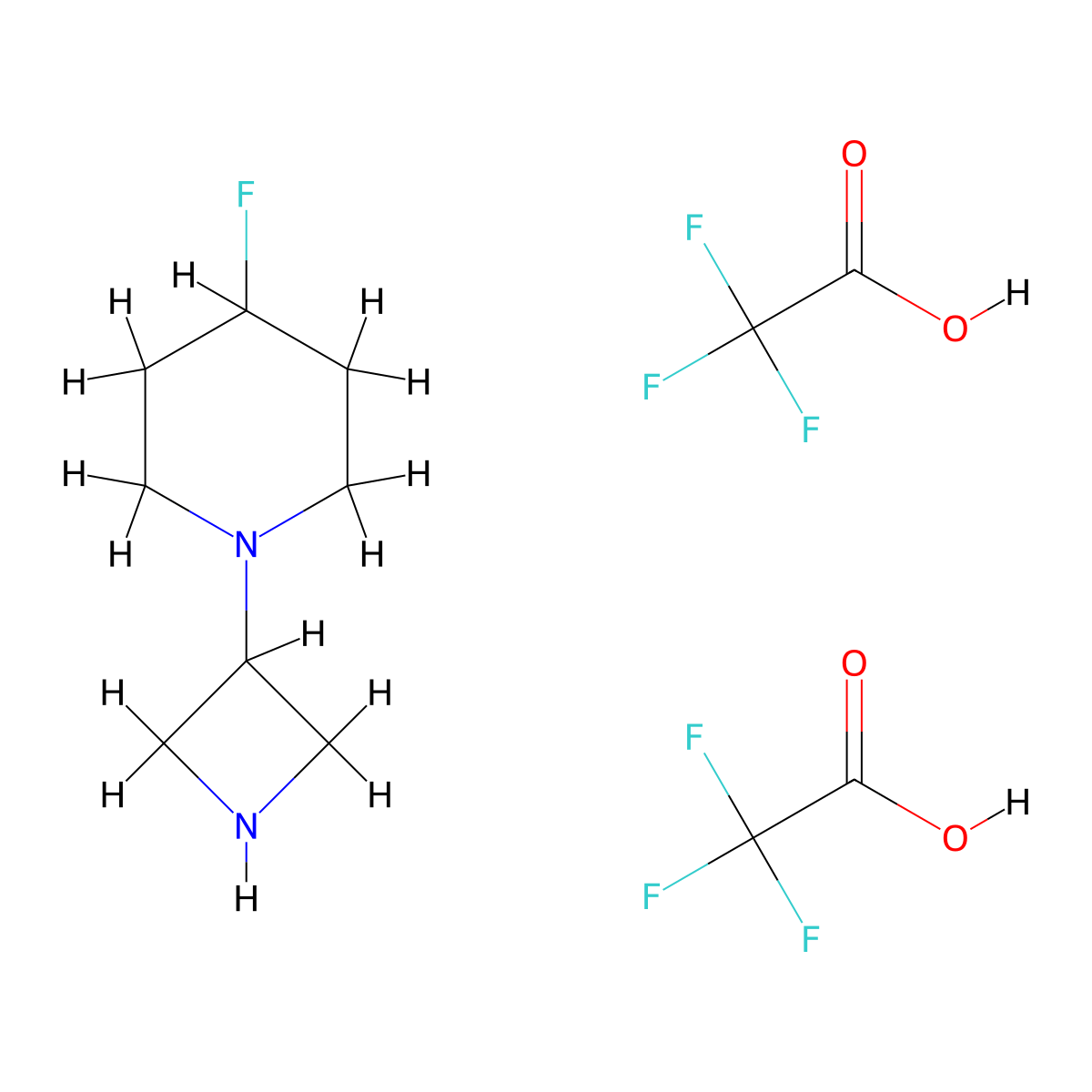 1-(Azetidin-3-yl)-4-fluoro-piperidine ditrifluoroacetate molecular structure, CAS 1706463-13-9