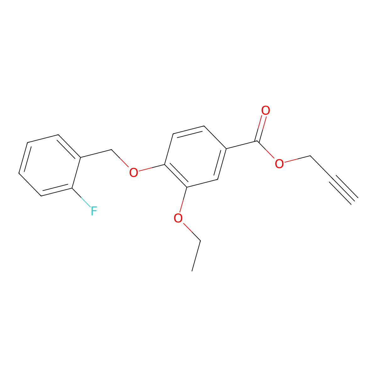 2-Propyn-1-yl 3-ethoxy-4-[(2-fluorophenyl)methoxy]benzoate molecular structure, CAS 1706463-19-5