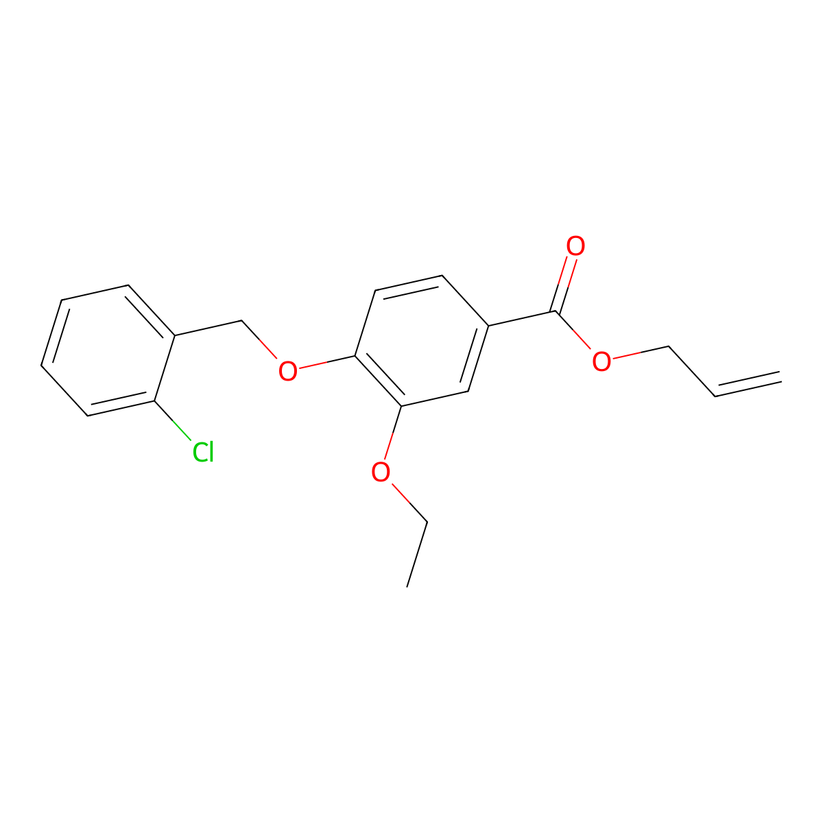 Allyl 4-[(2-chlorobenzyl)oxy]-3-ethoxybenzoate molecular structure, CAS 1706463-21-9