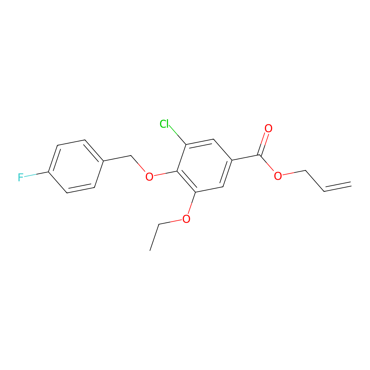 Allyl 3-chloro-5-ethoxy-4-[(4-fluorobenzyl)oxy]benzoate molecular structure, CAS 1706463-36-6