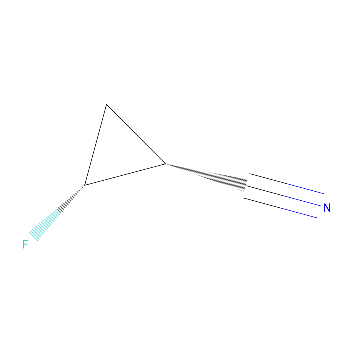 trans-(1R,2R)-2-fluorocyclopropane-1-carbonitrile molecular structure, CAS 1706463-43-5