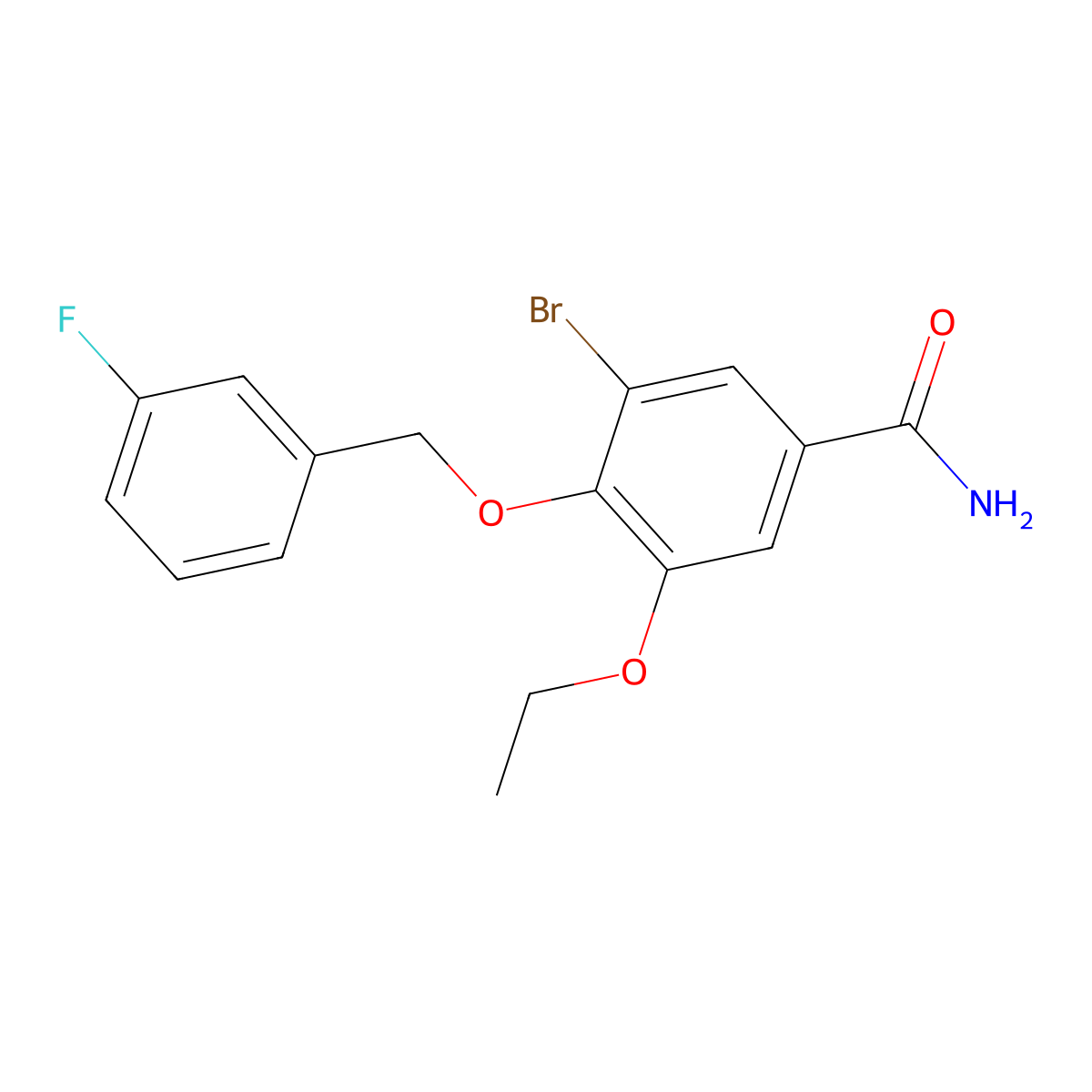 3-Bromo-5-ethoxy-4-((3-fluorobenzyl)oxy)benzamide molecular structure, CAS 1706463-63-9