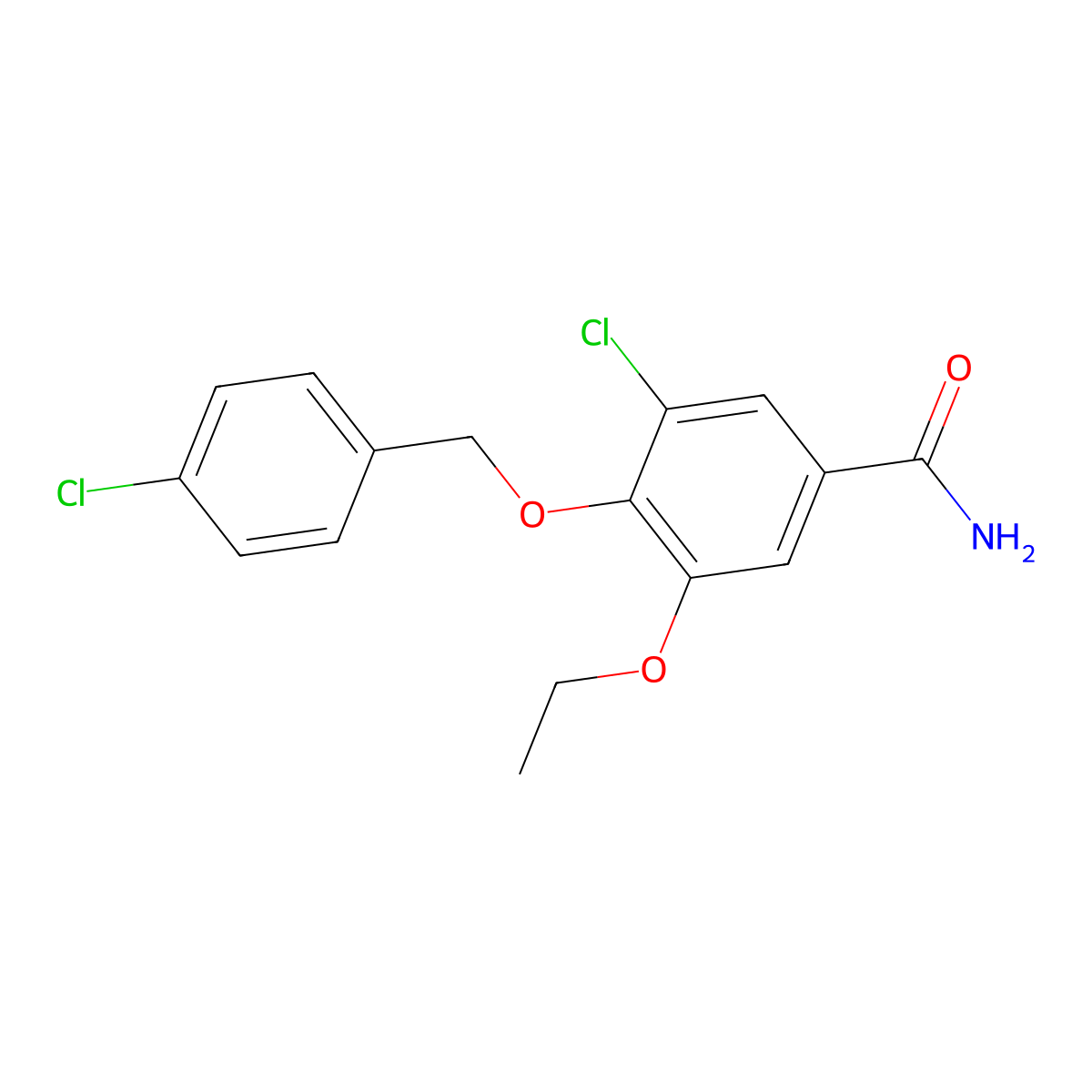 3-Chloro-4-((4-chlorobenzyl)oxy)-5-ethoxybenzamide molecular structure, CAS 1706463-65-1
